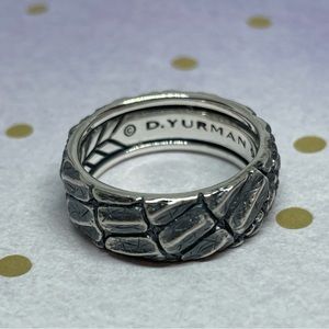 David Yurman Vintage Sterling Silver Naturals Gator 8mm Ring Size 9